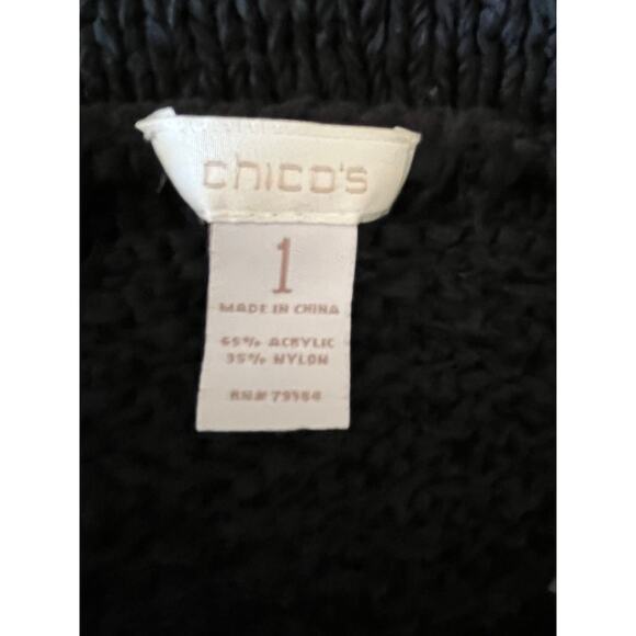 Chico's‎ boho retro fringed short caridgan open weave size 1 grunge stunning - Picture 4 of 6